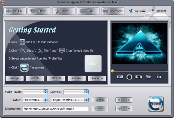 Apple TV Video Converter for Mac screen