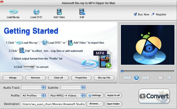 Blu-ray to MP4 Ripper for Mac screen