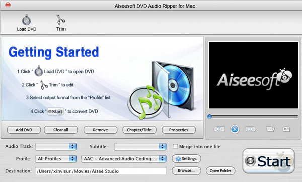 DVD Audio Ripper for Mac screen