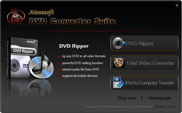 DVD Converter Suite screen