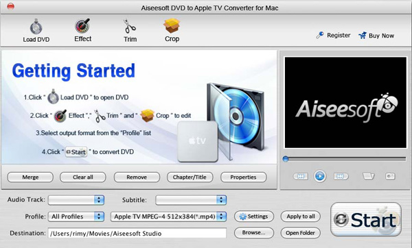 DVD to Apple TV Converter for Mac screen