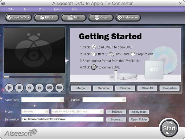 DVD to Apple TV Converter screen