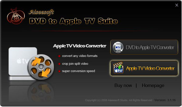DVD to Apple TV Suite screen
