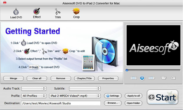DVD to iPad 2 Converter for Mac screen