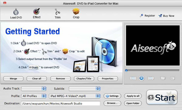 DVD to iPad Converter for Mac screen