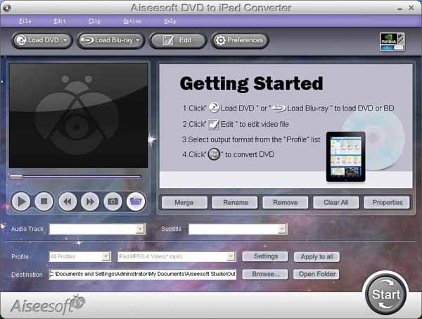 DVD to iPad Converter screen