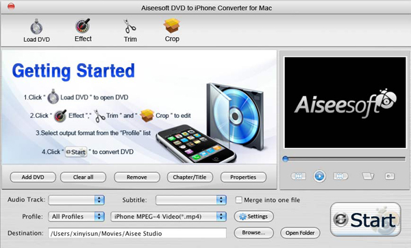 DVD to iPhone Converter for Mac screen