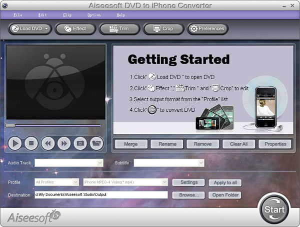 DVD to iPhone Converter screen