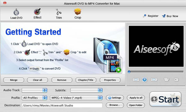 DVD to MP4 Converter for Mac screen