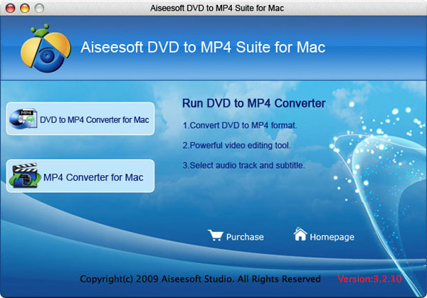 DVD to MP4 Suite for Mac screen