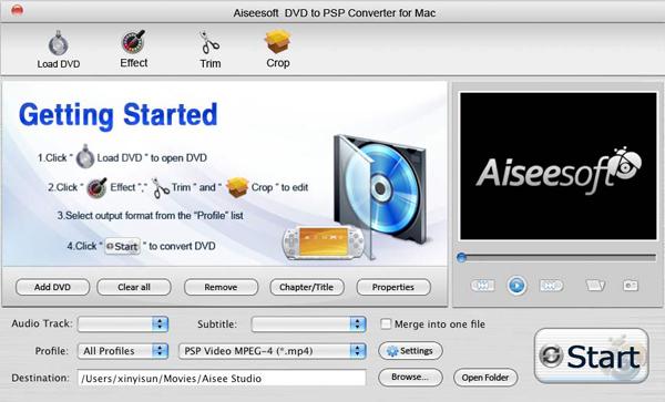 DVD to PSP Converter for Mac screen