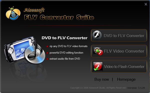 FLV Converter Suite screen