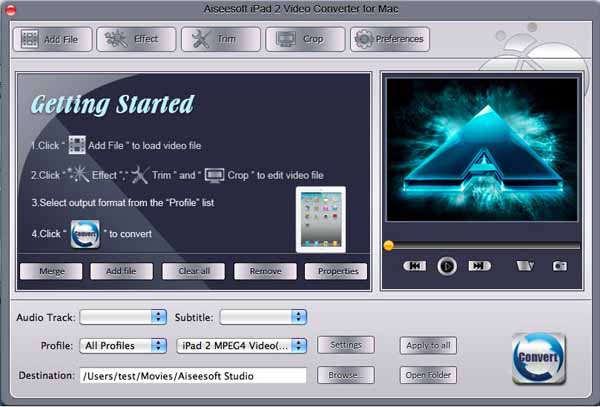 iPad 2 Video Converter for Mac screen