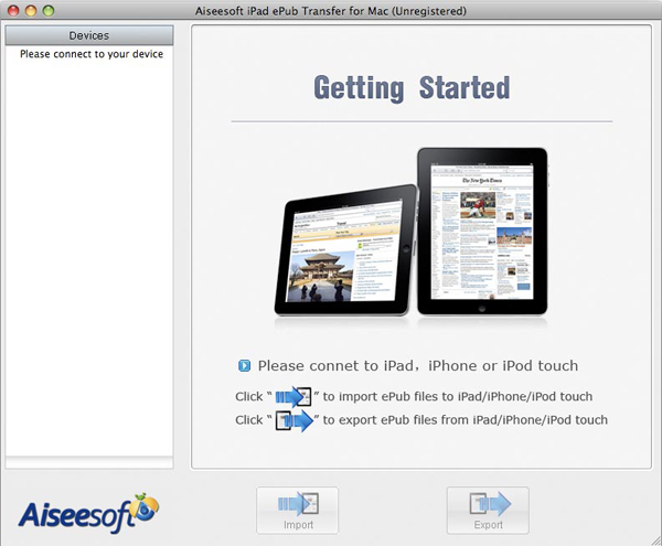 iPad ePub Transfer for Mac screen