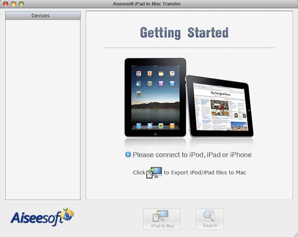 iPad to Mac Transfer screen