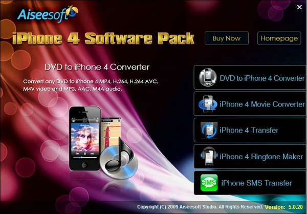 iPhone 4 Software Pack screen