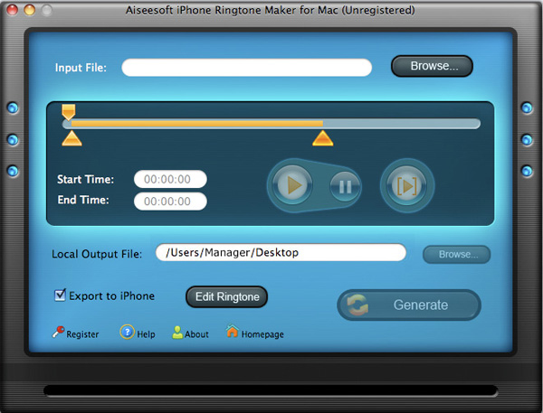 iPhone Ringtone Maker for Mac screen