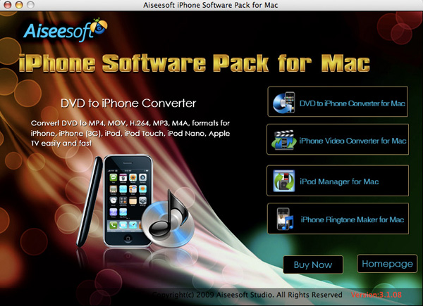iPhone Software Pack for Mac screen