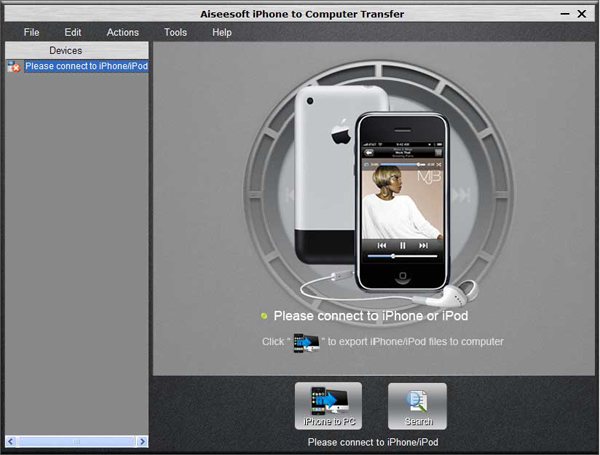 iPhone to Computer Transfer screen