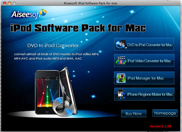 iPod Software Pack for Mac screen