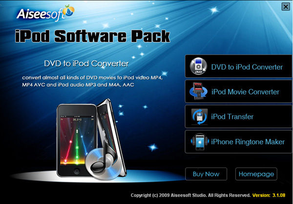 iPod Software Pack screen