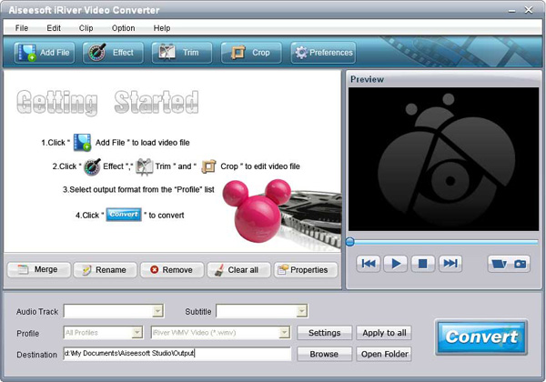 iRiver Video Converter screen