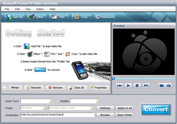 Pocket PC Video Converter screen