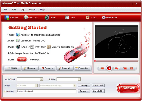 Total Media Converter screen