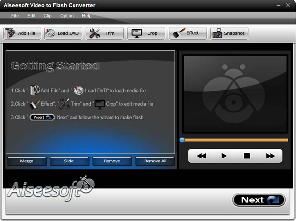 Video to Flash Converter screen